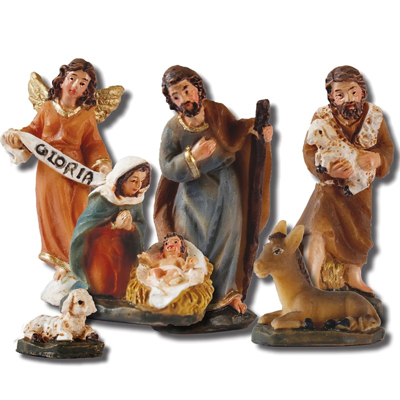 Christmas Nativity Figurine Set Traditional Scene 10 Piece Resin Set
