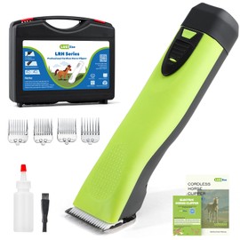 Luzrise Cordless Horse Clippers, Professional Pet Grooming Clippers, 2 Speed Pet Trimmer with 4 Magnetic Guide Comb, Detachable Blade, Low Noise< 50db for Horse,Pony,Cat,Dog,Goat
