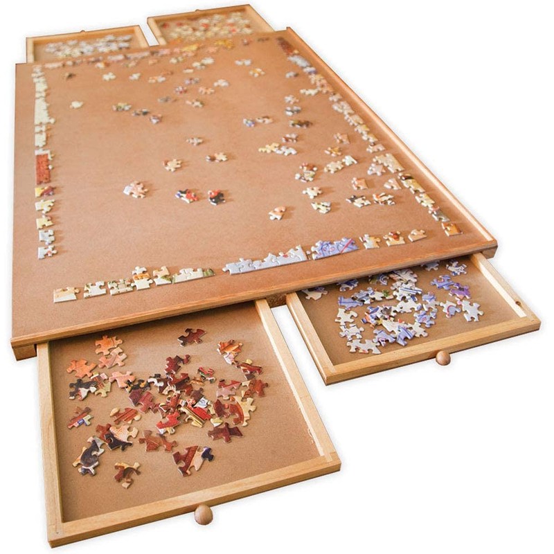 Bits and Pieces Jigsaw Puzzle Board with Drawers, Puzzle Board
