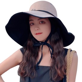 HUAMULAN Super Wide Brim Women Sun Hat Floppy Reversible Wired Edge Fishing Hats UV Protection Summer Beach Travel Garden Hiking