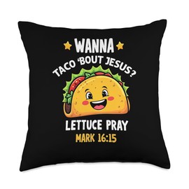 Jesus Lettuce Pray Throw Pillow