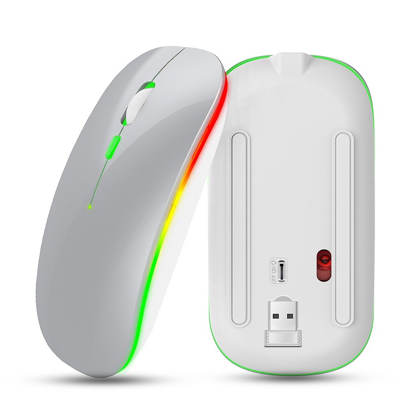 HXSJ Wireless Mouse Rechargeable for Windows/XP/Vista/Me 2.4G Colorful Light Office