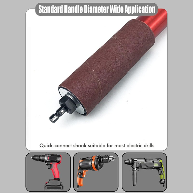 Sanding Drum Kit, 1.5in Mandrel Aluminum Alloy Drill Sanding Mandrel