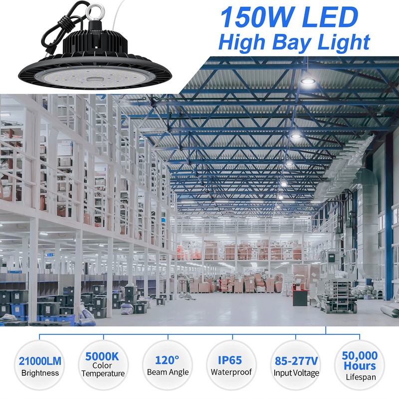 LED High Bay Light 150W 21000 LM with US Plug