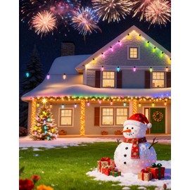 YAYZA! Smart C9 Christmas Lights Outdoor, 200 LED 130 FT RGB C9 String Lights with APP & Remote Control, 105 Modes, Music Sync, Connectable Waterproof Christmas Lights for Roofline Patio Xmas Decor