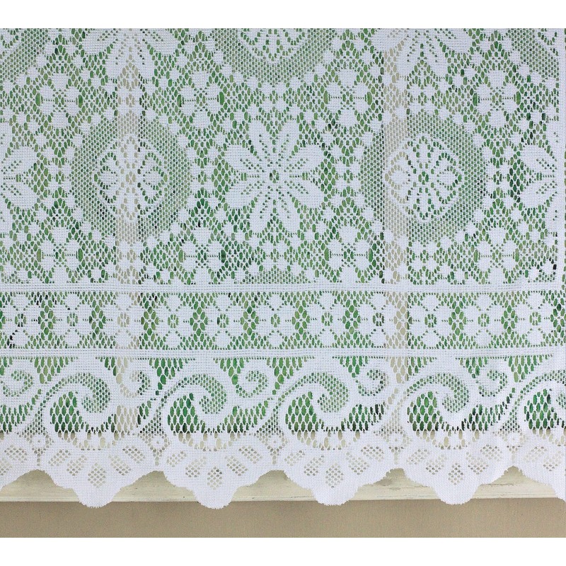 Today's Curtain Hopewell Premium Lace Tier 24", White, 58W x