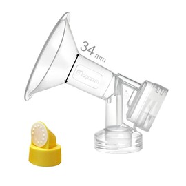 One Piece Breast Pad with Valve and Diaphragm for Medela Breast Pumps; Made by Maymom (Breast Shield 34 mm (Nipple Diameter 34 mm))