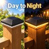 2-Pack Solar Post Cap Lights for 3.5 & 4-Inch Square
