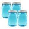 Cornucopia Brands Small Coin Bank Jars (4-Pack, Blue); 16oz Plastic