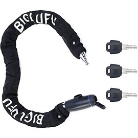 BIGLUFU Bike Lock, 9mm Thick Bike Chain Locks, Heavy Duty Anti-Theft 3ft Bicycle Lock, Security Chain Locks with Keys for Bike, Motorcycle, Door, Gate, Fence, Scooter (Black)