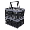 Joyeen Collapsible Storage Crate with Handles, Folding Plastic Crate Pack