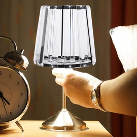 UKCOCO Clear Crystal Lightshade: Stepped Crystal Glass Lampshade E27 Shade for Wall Sconce Pendant Table Light