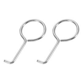 QUARKZMAN Drain Lifter Hooks, 2 Pieces Stainless Steel Drain Grate Remover Shower Drain Hooks for Daily Cleaning, 63 x 30 mm, Silver