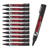 CROWN Permanent Markers Chisel Tip Markers - Pack Of 12