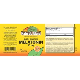 Nature's Blend Melatonina 10mg 60 Tabletas