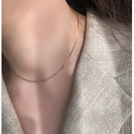 14k snake rope necklace snake chain choker women’s silver necklace yellow gold 45cm / 14k 뱀줄 목걸이 스네이크 체인 초커 여자 은목걸이 옐로우골드(Yellow Gold)  45cm