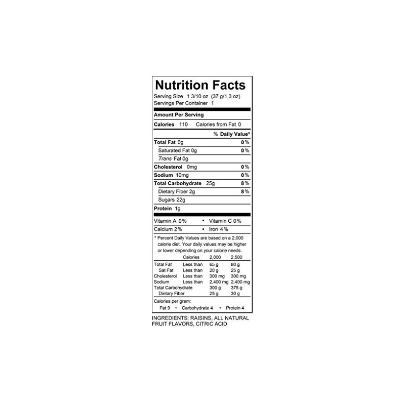 Amazin' Raisin Sour Lemon Flavor Infused Raisins 1.3-ounce Bag (Case