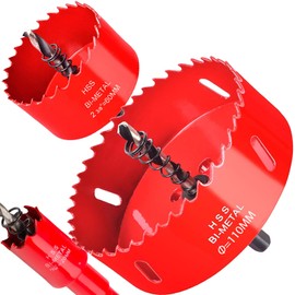 Otutefo Bi-Metal Hole Saw sets, Hole Cutter kit for Wood, Plastic, UPVC, mdf and Plasterboard, Thin Metal Sheets, Durable Core Drill Bit (20 mm, 60 mm, 110 mm/one of each)