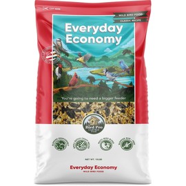 Bird Pro Everyday Economy Bird Seed Blend – Year-Round Value Red Milo, Black Oil Sunflower & White Millet – Attracts Cardinals, Chickadees, Woodpeckers & More (18 Pounds)