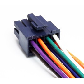 8-Pin (12" Length Female to Pigtail) Mini fit Jr Speaker High Level Plug Car Amplifier Harness for SKAR Audio SK-M4004D, Polk Bazooka Helix