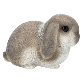 Figuren Shop GmbH Garden Figure Rabbit Grey - Weatherproof & Hand-Painted Rabbit Figure for Garden, Balcony & Patio, Polyresin, 16 cm