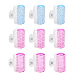 9 Pcs Hair Roller Bangs Roller Self Grip Hair Curler with Plastic Clips for Rollers Hair Styling PINK