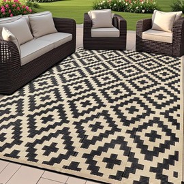 SAND MINE - Alfombrillas reversibles, alfombra de paja de plástico, alfombra de área moderna, tapete grande para piso y alfombra para exteriores, RV, patio, patio, terraza, picnic, playa, remolque,