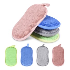 GIDWRIY 8 Stück Spülschwamm 14.5 x 8 x 2 cm,Mikrofaser Schwamm Küche,Putzschwamm,Topfschwamm Waschbar,Geschirrschwamm,Scheuerschwamm,Reinigungsschwamm,Topfreiniger Schwamm Doppelseitiger für Bad, Glas