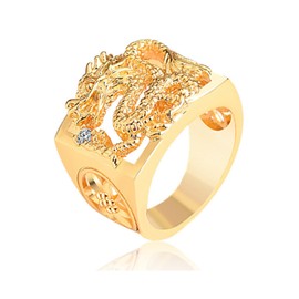 Dragon Ring for Men Chunky Gold Rings 2024 Chinese New Years Ring Vintage Knuckle Statement Ring Pinky Thumb Ring for Dad Boyfriend New Year Party Birthday Gifts