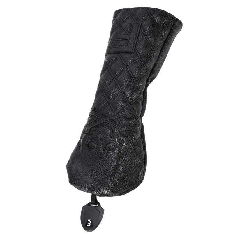 PU Leather Golf Wood Head Covers Waterproof Golf Skull Pattern