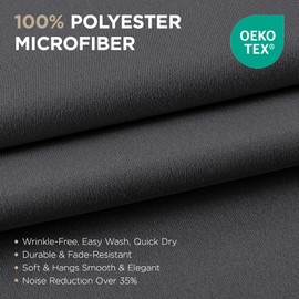 Joydeco Blackout Curtains for Bedroom 84 Inch Long, Thermal Insulated Long Light Blocking Curtains & Drapes 2 Panels, Room Darkening Grommet 52 x 84 Inch Curtains for Living Room Window, Dark Grey