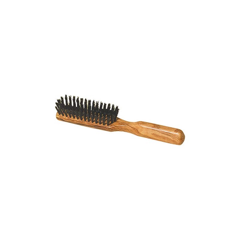 Redecker Wild Boar Bristle Hairbrush with Waxed Olive Wood Handle,