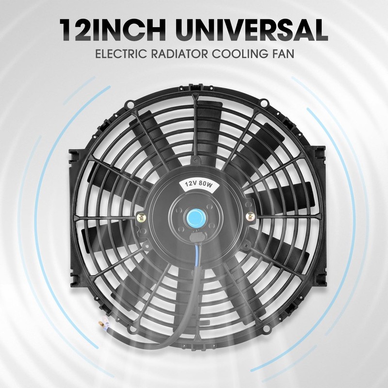 DNA MOTORING 12 Inch High Performace Electric Cooling Slim Radiator