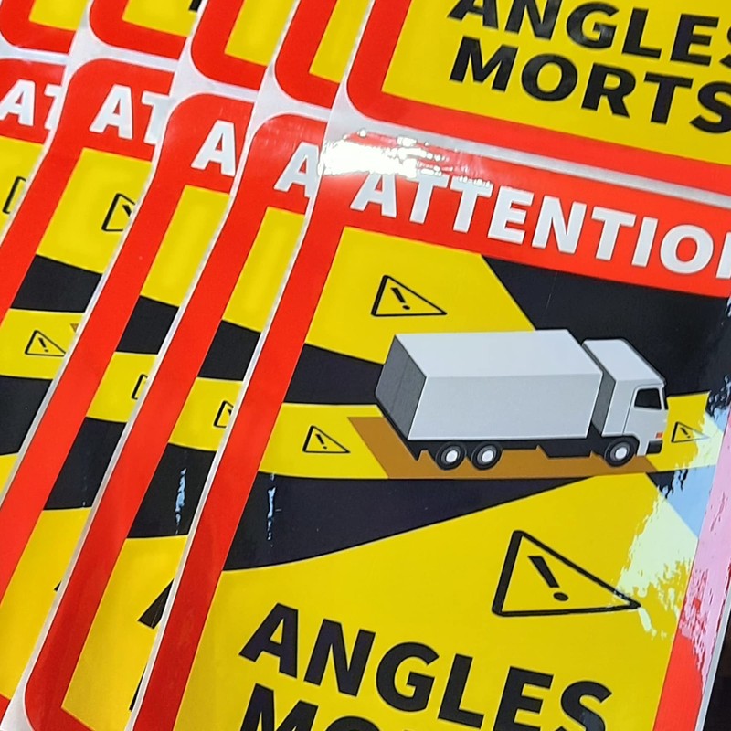 MDlabels Pack of 5 Angles Morts for Trucks, Buses and