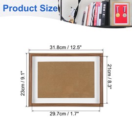 PATIKIL Medal Display Case, 4 Medal Display Frame Medal Shadow Box Sports Medal Display Picture Frame for Marathon Swimming Triathlon, Rosewood A4