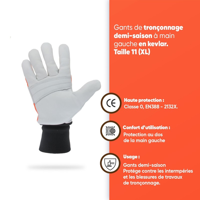 OZAKI Chainsaw Gloves Mid-Season Special Cutting Work - Left Hand