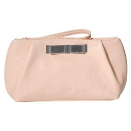 Make Up Bag Pouch Salmon Bow Detail