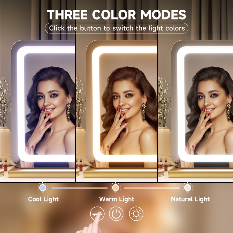 Hasipu Vanity Mirror with Lights, 31.5" x 20" LED Makeup