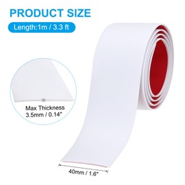 PATIKIL Self Adhesive Floor Transition Strip 1.6 in x 3.3 Ft, Vinyl Laminate Floor Flat Divider for Joining Floor Gaps Doorways Carpet Cover Floor Tiles White