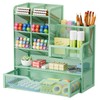 Marbrasse Mesh Desk Organiser, Multifunctional Pen Holder with Drawer, Storage