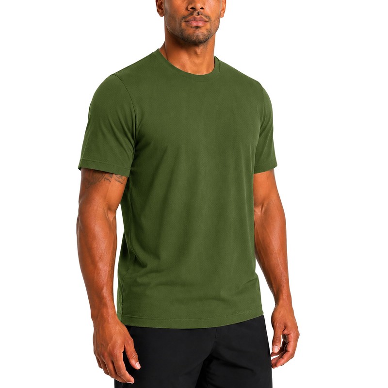 Zengjo Workout T Shirts for Men Quick Dry(Army Green,XL)