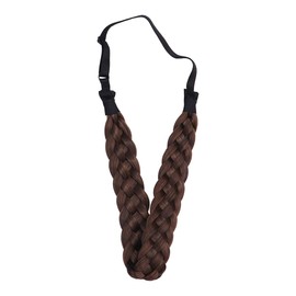 FRCOLOR 1pieza Diadema Trenzada Ajustable Para Mujer Banda Elástica De Pelo Con Colores Naturales Accesorio De Moda Para Cambios Rápidos De Estilo Para Sesiones De Fotos Y Ocasiones Especiales