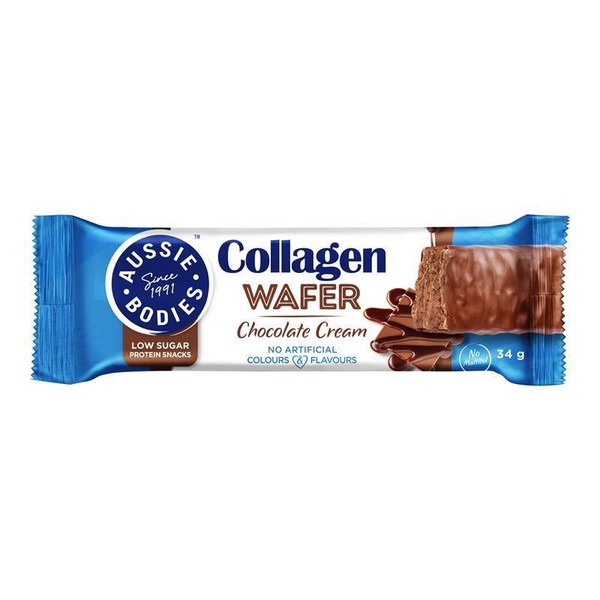 Aussie Bodies Collagen Wafer Protein Bar Chocolate 34g