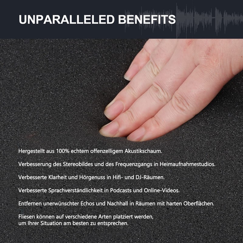 Devilly Pack of 12 Acoustic Foam Mats Foam Tiles Sound