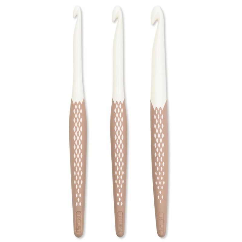 Prym 218596 - Set di uncinetti in lana, prym.ergonomics, tortora,