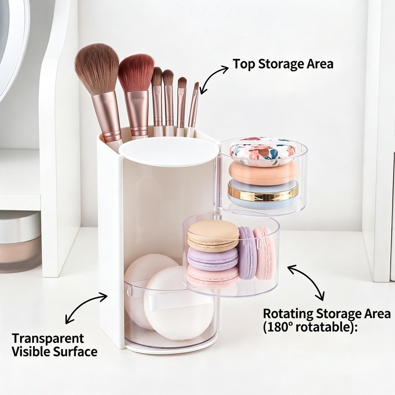 3-Layer Hair Accessories Organizer with Hair Brush Holder