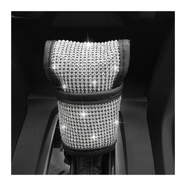 LKAHG Bling Car Gear Shift Knob Cover, Auto Knob Gear Stick Protector Diamond Decor Accessories, Crystal Rhinestone Vehicle Shifting Gear Stick Protector, Universal for SUV, Truck