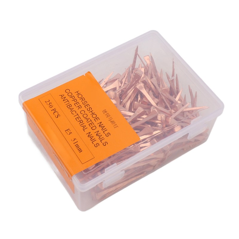 250Pcs Horseshoe Nails Copper Plated Rustproof Equestrian Riding Equipment Pet