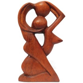 Brave Wings Hand Carved Wooden - Abstract Art Human Couple - Wood Ornament Sculpture Figurine Statue Unique Table Decoration Home Decor Gift for Christmas - 4954
