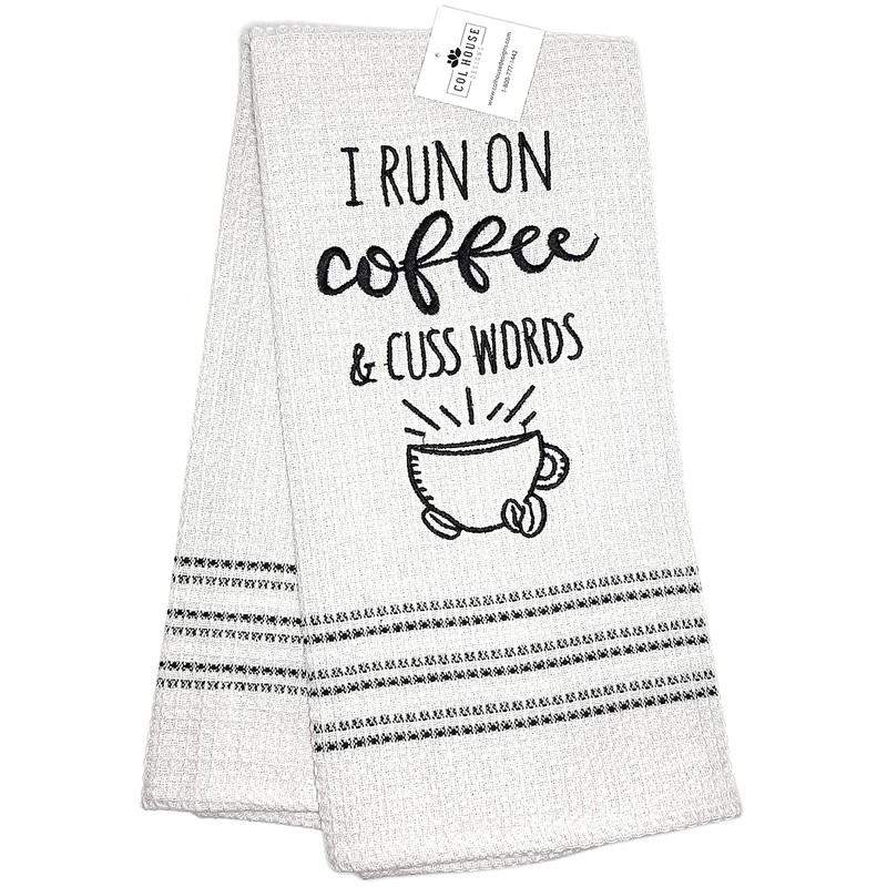 Fun and Cute Sayings Decorative Waffle Kitchen/Dish/Hand Towel I Run